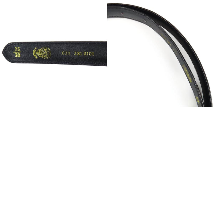 GUCCI 
Ceinture en cuir vintage 
avec logo GG en métal doré