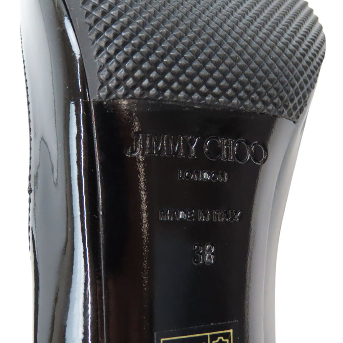 JIMMY CHOO  
漆皮  
雙色露趾蝴蝶結皮革高跟鞋