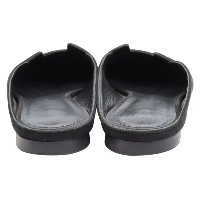 HERMES  
H Ash Lame Plat  
Roxane Mule en Suède
