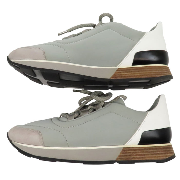 HERMES 
ロゴ ファブリック レザー 
MILES マイルス スニーカー