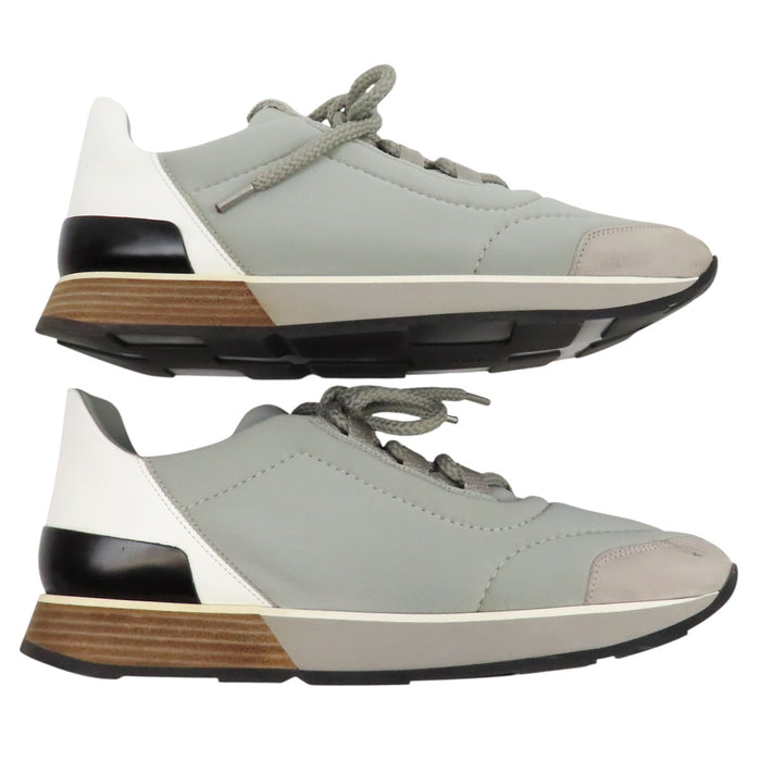 HERMES 
ロゴ ファブリック レザー 
MILES マイルス スニーカー