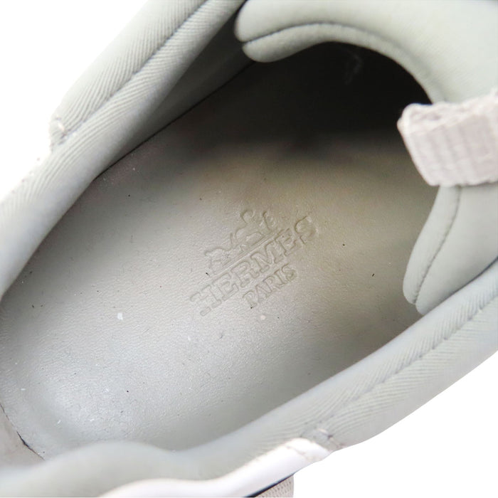 HERMES 
ロゴ ファブリック レザー 
MILES マイルス スニーカー