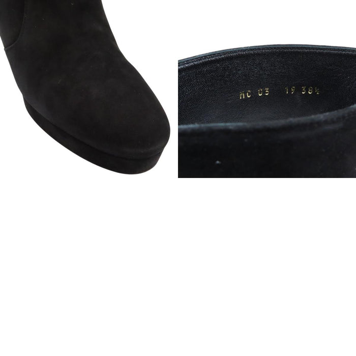 Dior  
Bottes à talon chunky en daim avec fermeture éclair étoile et garniture dorée logo