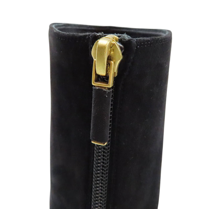 Dior  
Bottes à talon chunky en daim avec fermeture éclair étoile et garniture dorée logo