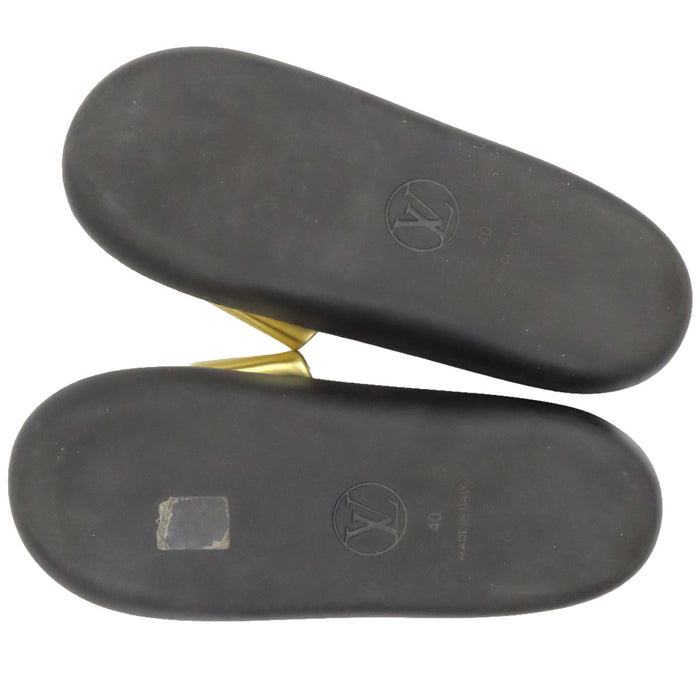 LOUIS VUITTON
Ciabatte a fascia LV Circle in pelle metallizzata
Sandali linea Sunburst
Monogramma