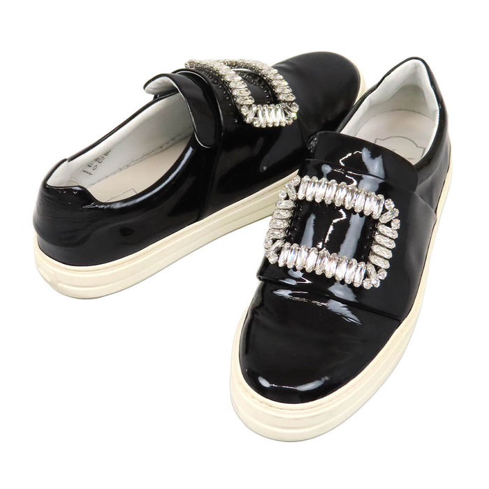 ROGER VIVIER 
Bijou Patent Leather Slip-Ons