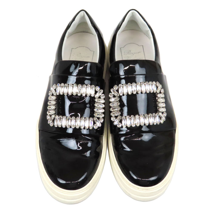 ROGER VIVIER 
Bijou Patent Leather Slip-Ons