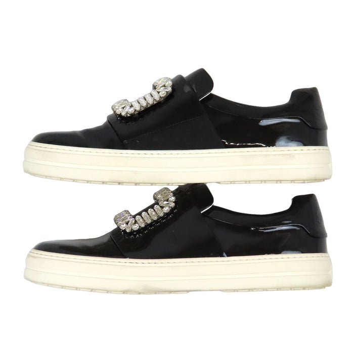 ROGER VIVIER 
Bijou Patent Leather Slip-Ons