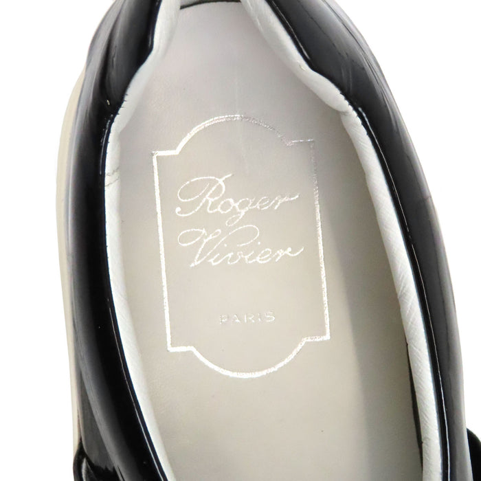ROGER VIVIER 
Bijou Patent Leather Slip-Ons