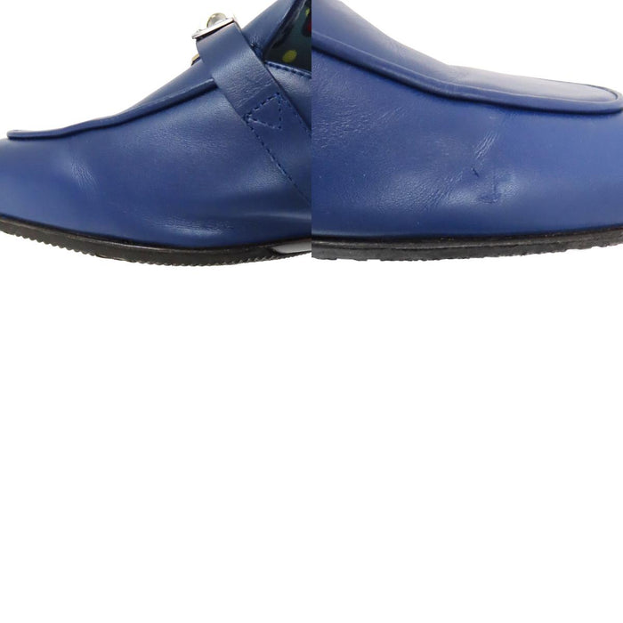 HERMES 
Kelly fibbia piatta in pelle con metallo color argento 
OZ mule