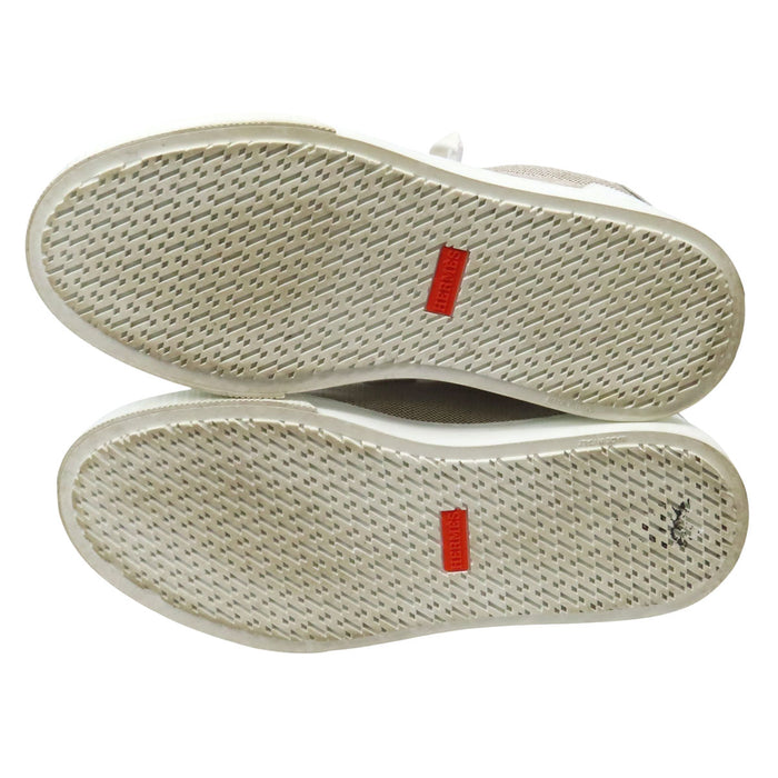 HERMES  
Logo Kelly Hardware Leather Low-Cut  
Day Canvas Sneakers