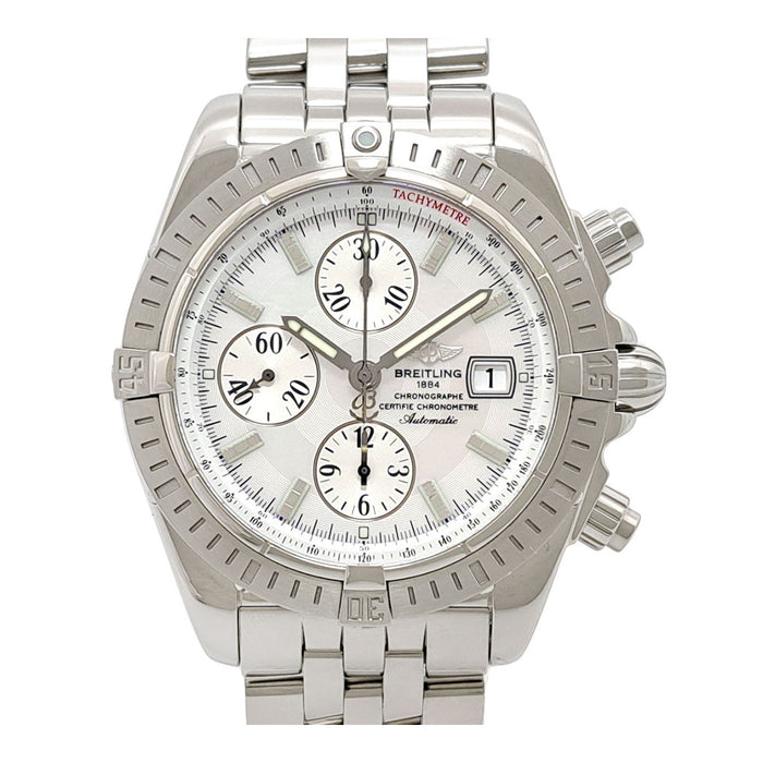BREITLING  
Chronomat Evolution 白色珍珠母錶盤  
附盒及保卡