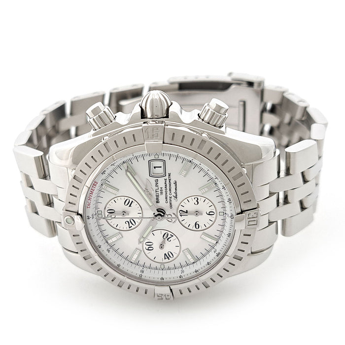 BREITLING  
Chronomat Evolution 白色珍珠母錶盤  
附盒及保卡