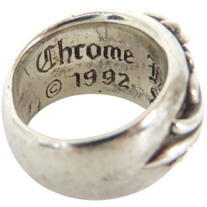 CHROME HEARTS  
CH FLRL CRS 1DIA 925純銀 1992年刻印  
花卉十字鑽石戒指