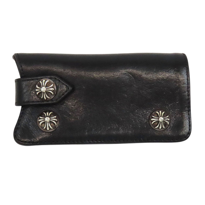 CHROME HEARTS クロムハーツ　クロスボールボタン　レザーキーケース CHROME HEARTS CH KEY CASE クロスボール ボタン レザー キーケース