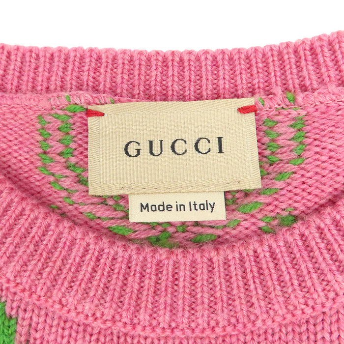 GUCCI  
GG All-Over Pattern Wool Heart  
Children's Heart Logo Knit
