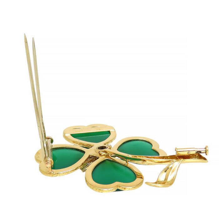 Van Cleef & Arpels  
Chrysoprase Diamond Clover Brooch