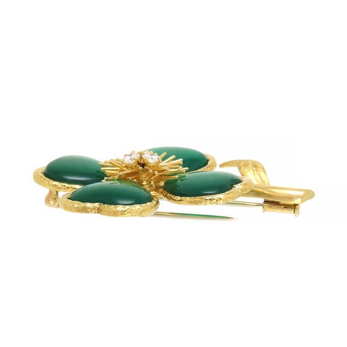 Van Cleef & Arpels  
Chrysoprase Diamond Clover Brooch