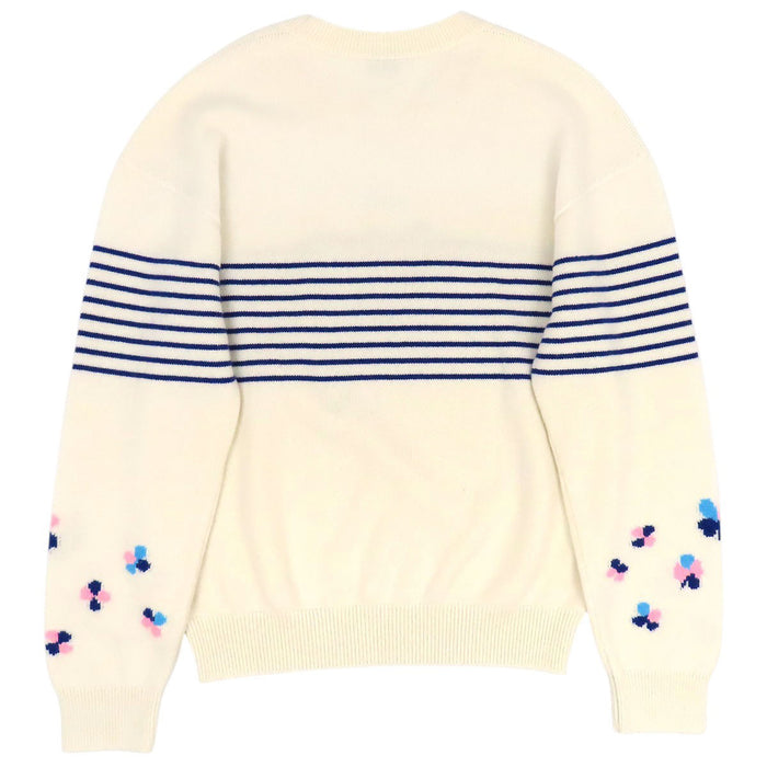 CHANEL 
COCO CC Pullover a righe in cashmere 
Maglione girocollo con logo Coco
