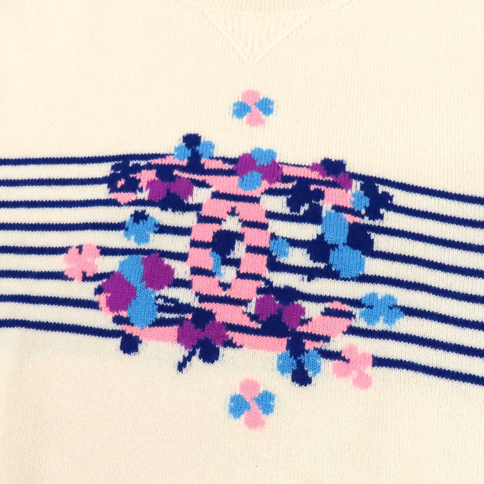 CHANEL 
COCO CC Pullover a righe in cashmere 
Maglione girocollo con logo Coco