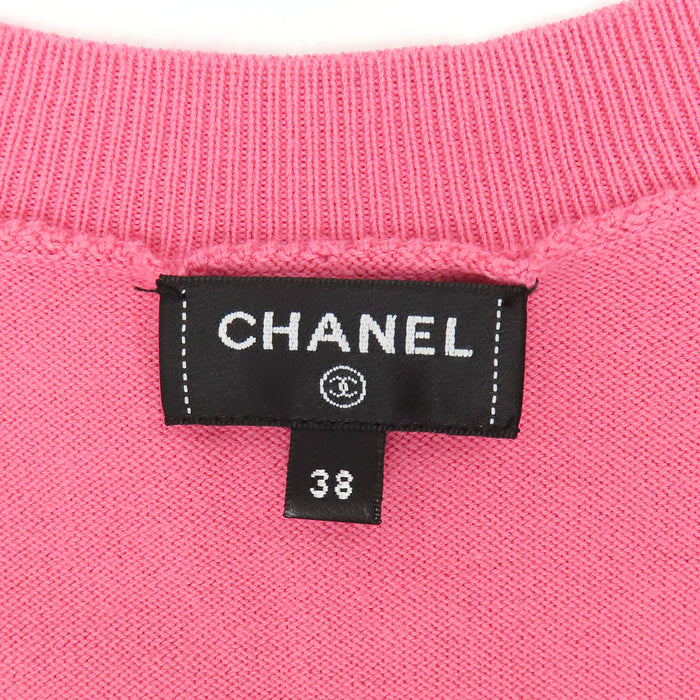 CHANEL 
COCO CC アイコン 総柄 カメリア ラインストーン リブ 
ココマーク アイコン Vネック ロングスリーブ ニット