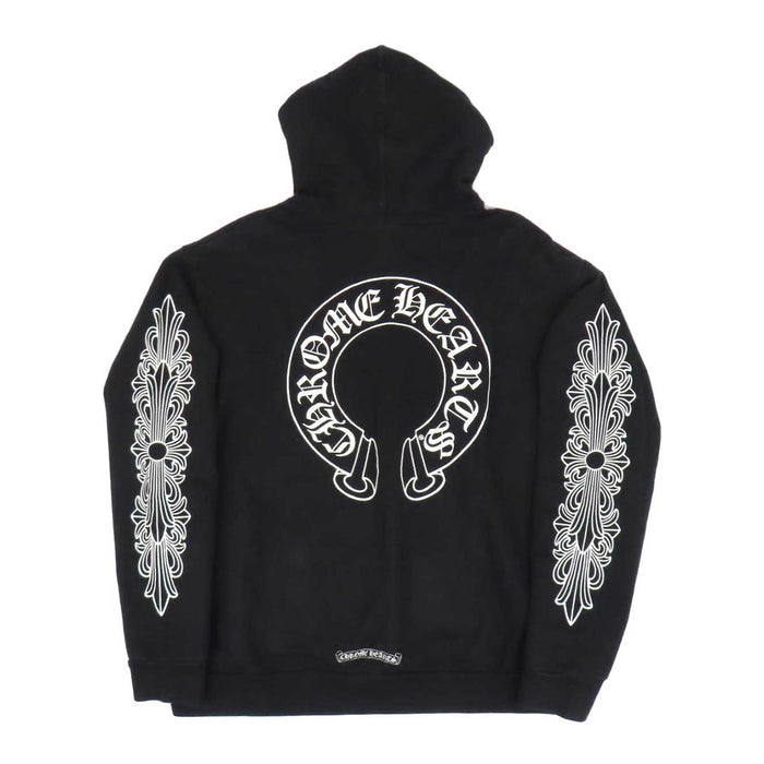 CHROME HEARTS 
CH スウェット コットン 
袖フローラル ホースシュー パーカー