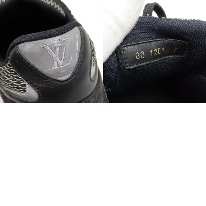 LOUIS VUITTON  
LV Logo Mesh Suede Leather Lace-Up  
Runaway Line Sneakers