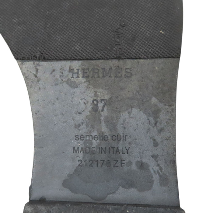 HERMES 
Hロゴ アッシュ フラット 
オラン ボア サンダル