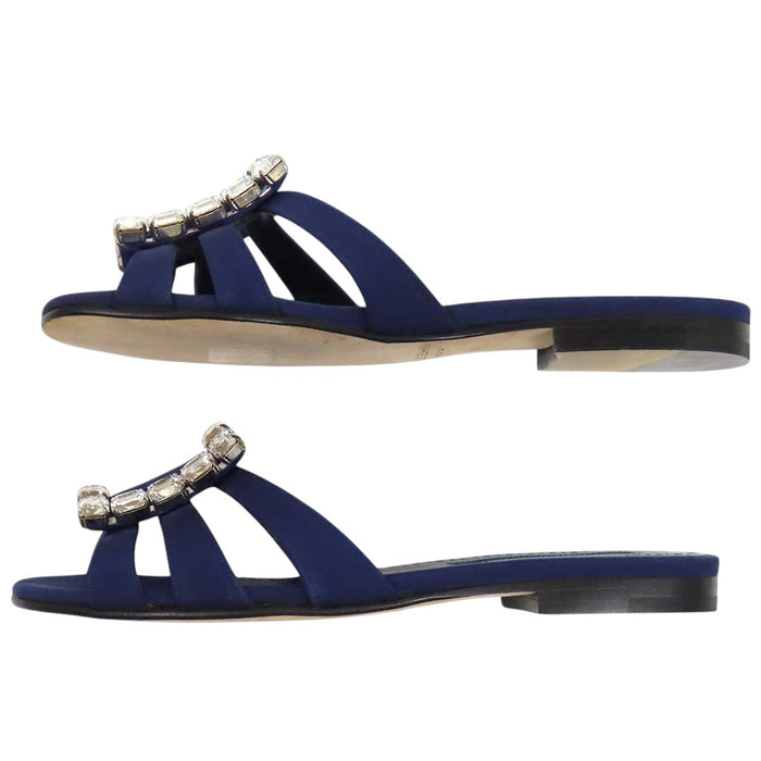 MANOLO BLAHNIK 
ビジュー バックル 
ILUNAFLAT イルナ フラット ミュール