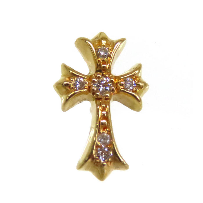 CHROME HEARTS  
CH CRS 2 FAT P DIA 黃金 單耳用  
CH十字 加粗 鑽石 耳釘 22K