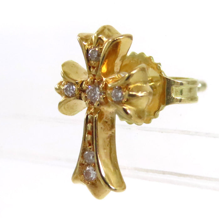 CHROME HEARTS  
CH CRS 2 FAT P DIA 黃金 單耳用  
CH十字 加粗 鑽石 耳釘 22K