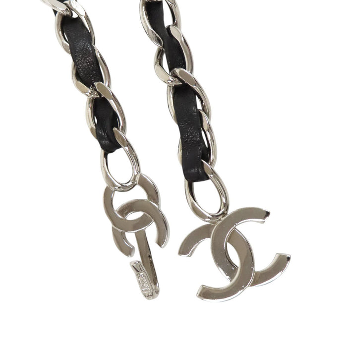 CHANEL 98P COCO CC Logo Vintage Leather Coco Mark Chain Belt