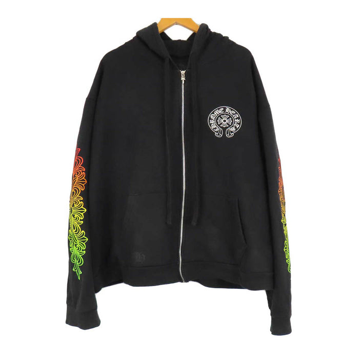 CHROME HEARTS 
CH Back Grad Circle Logo Hoodie ダガー スクロールラベル 
フローラル グラデーション ジップアップ パーカー
