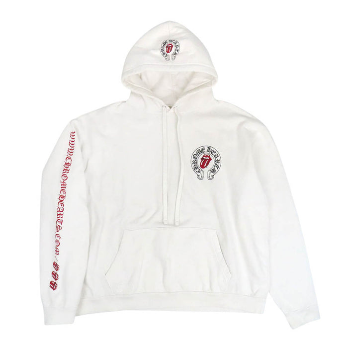 CHROME HEARTS 
CH FERRATURA LOGO LATERALE ROLLING STONES FELPA INTERNA IN COTONE 
STAMPA LIP AND TONGUE FELPA CON CAPPUCCIO
