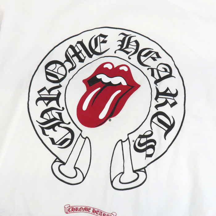 CHROME HEARTS  
CH Horseshoe Rolling Stones Side Logo Fleece-Lined Cotton  
Lip and Tongue Print Hoodie