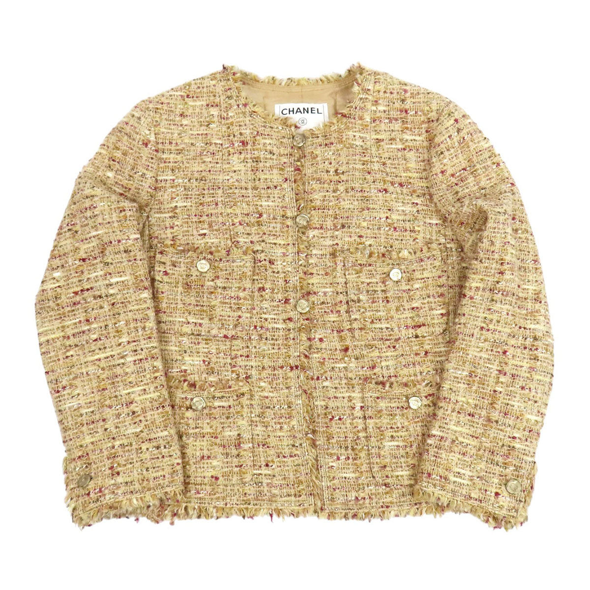 CHANEL COCO CC ココボタン フリンジ 06P ココマーク ツイード ノー