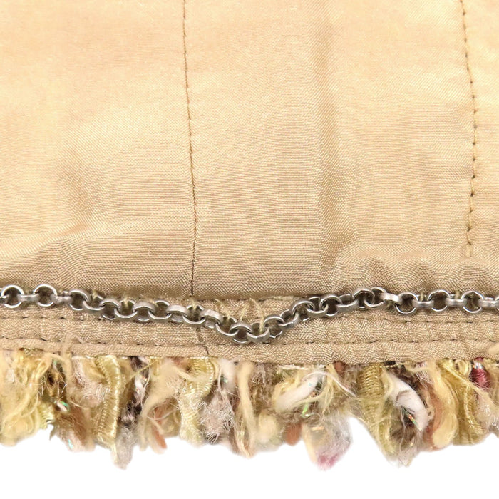 CHANEL  
COCO CC Coco Button Fringe 06P  
Coco Mark Tweed Collarless Jacket