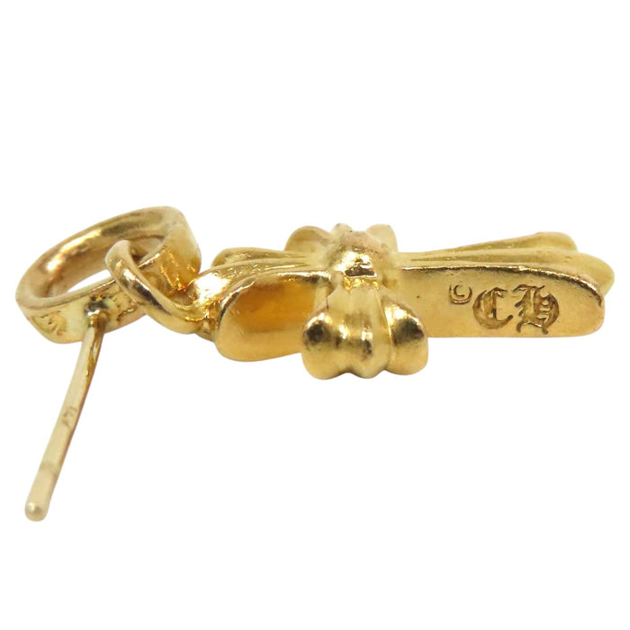 CHROME HEARTS 
CH クロス BBY F PPRCHN P D パヴェ 片耳用 イエローゴールド 2004年刻印 
ベイビーファット PAVE ダイヤ ピアス 22K