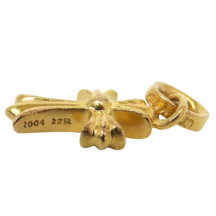 CHROME HEARTS 
CH クロス BBY F PPRCHN P D パヴェ 片耳用 イエローゴールド 2004年刻印 
ベイビーファット PAVE ダイヤ ピアス 22K