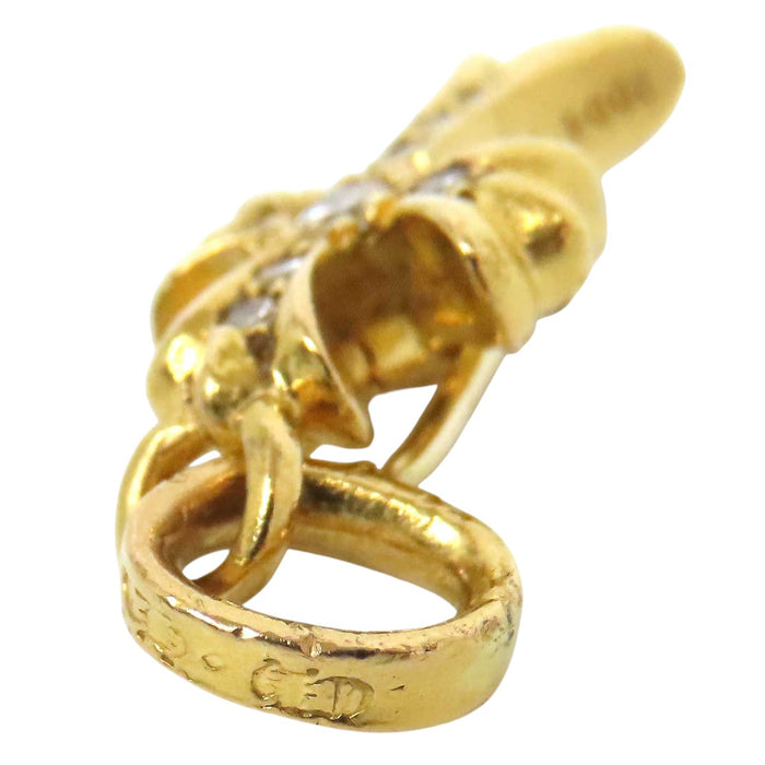 CHROME HEARTS 
CH クロス BBY F PPRCHN P D パヴェ 片耳用 イエローゴールド 2004年刻印 
ベイビーファット PAVE ダイヤ ピアス 22K