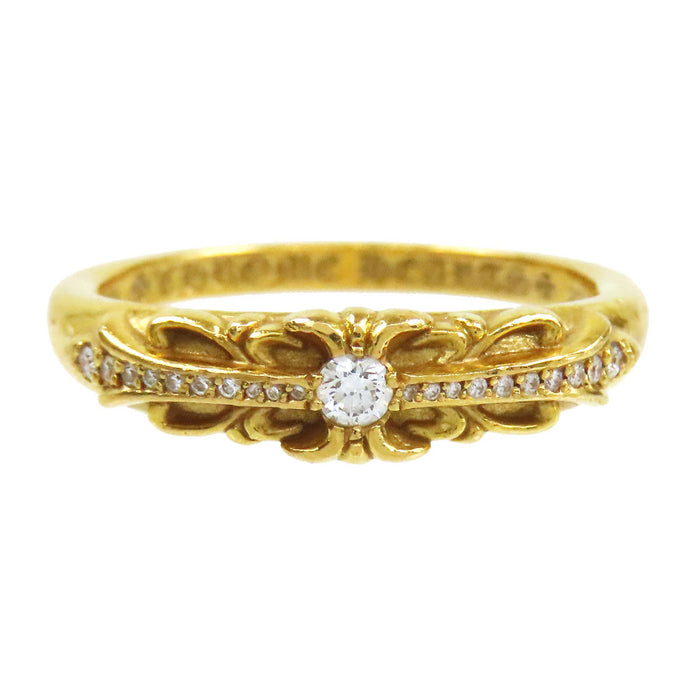 CHROME HEARTS 
CH 22K BABY CLASSIC FLORAL CROSS RING PAVE DIAMOND 2014刻印 
ベイビー クラシック フローラルクロス リング パヴェ ダイヤ 22K