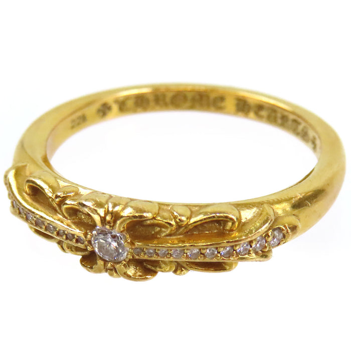 CHROME HEARTS 
CH 22K BABY CLASSIC FLORAL CROSS RING PAVE DIAMOND 2014刻印 
ベイビー クラシック フローラルクロス リング パヴェ ダイヤ 22K