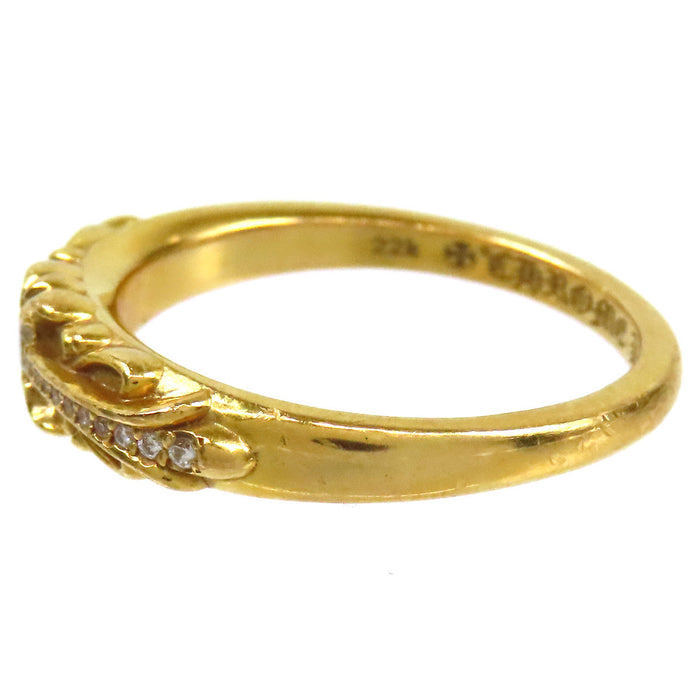 CHROME HEARTS 
CH 22K BABY CLASSIC FLORAL CROSS RING PAVE DIAMOND 2014刻印 
ベイビー クラシック フローラルクロス リング パヴェ ダイヤ 22K