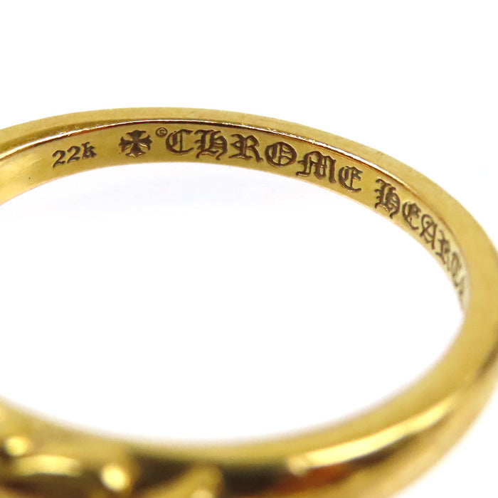CHROME HEARTS 
CH 22K BABY CLASSIC FLORAL CROSS RING PAVE DIAMOND 2014刻印 
ベイビー クラシック フローラルクロス リング パヴェ ダイヤ 22K