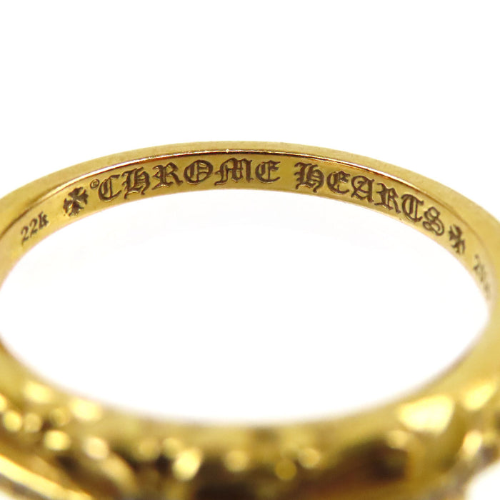 CHROME HEARTS 
CH 22K BABY CLASSIC FLORAL CROSS RING PAVE DIAMOND 2014刻印 
ベイビー クラシック フローラルクロス リング パヴェ ダイヤ 22K