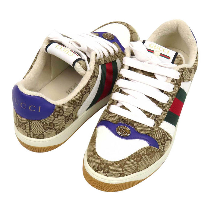 GUCCI 
GG柄 キャンバス レザー シェリーライン 
スクリーナー スニーカー 
シェリーライン