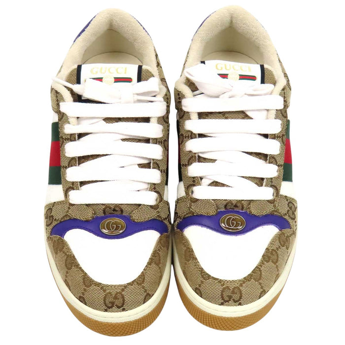GUCCI 
GG柄 キャンバス レザー シェリーライン 
スクリーナー スニーカー 
シェリーライン