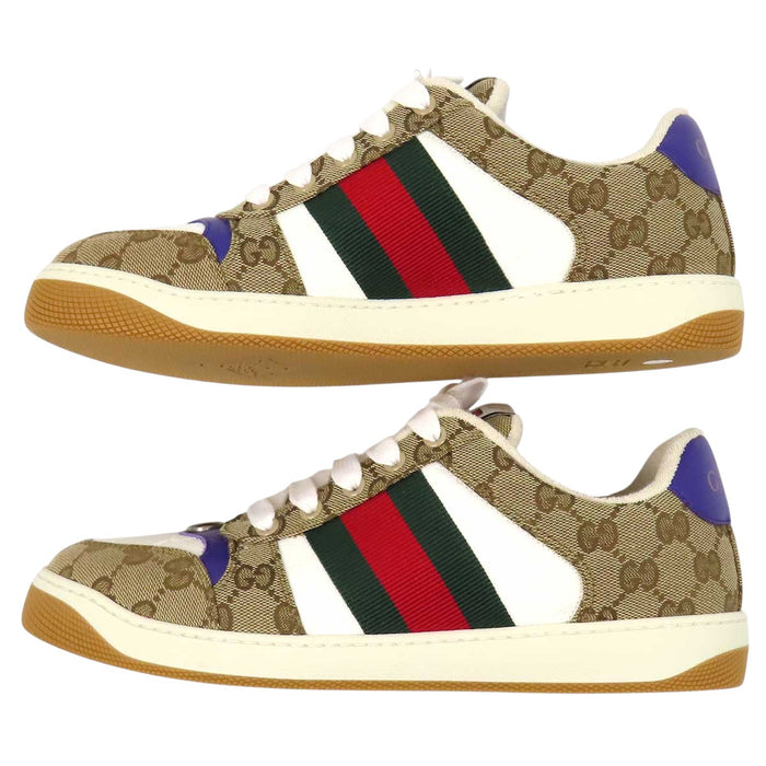 GUCCI 
GG柄 キャンバス レザー シェリーライン 
スクリーナー スニーカー 
シェリーライン