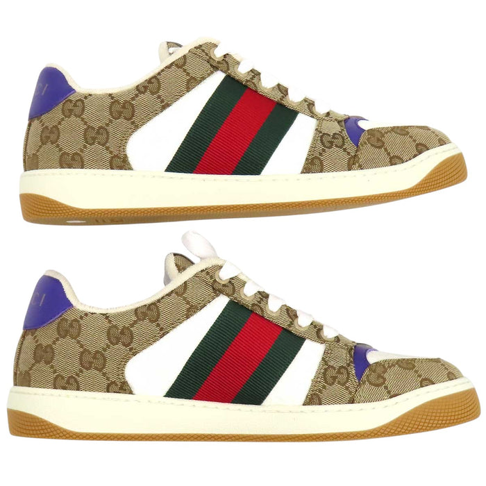 GUCCI 
GG柄 キャンバス レザー シェリーライン 
スクリーナー スニーカー 
シェリーライン