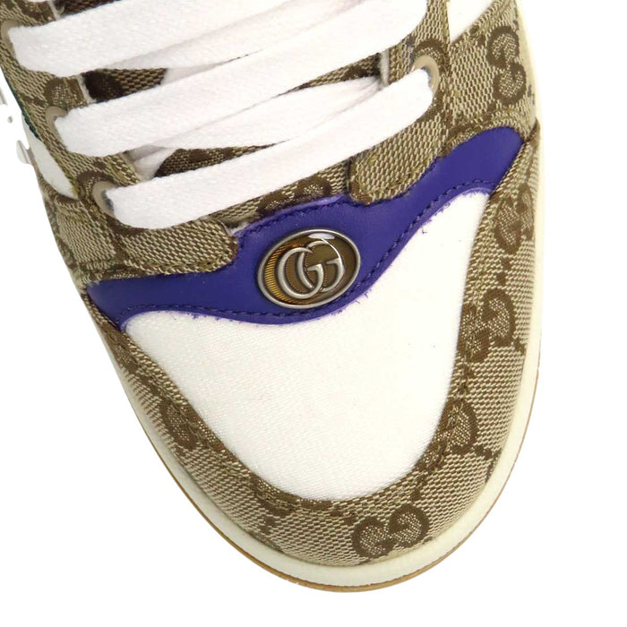 GUCCI 
GG柄 キャンバス レザー シェリーライン 
スクリーナー スニーカー 
シェリーライン